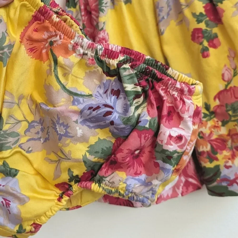Ralph Lauren 12m Baby Yellow Floral Dress Girls Preppy Girly